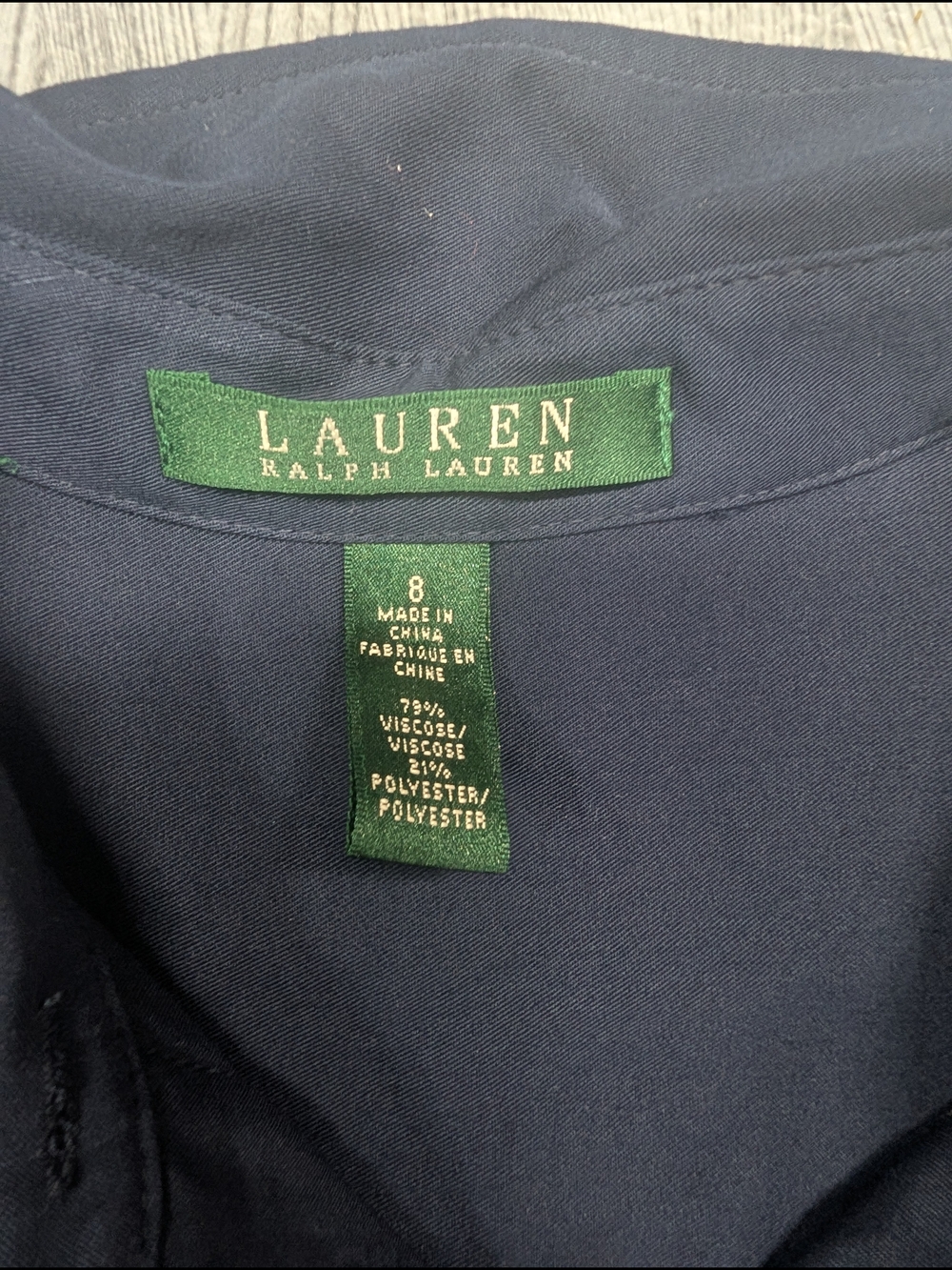Ralph Lauren Navy Button-Front Jumpsuit with Waist Tie - Picture 2 of 7
